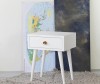 Oak Bedside Table with drawer,  NO-02white