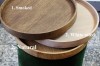 Set of Big Round pouf and wooden oak tray, RHOMBUS