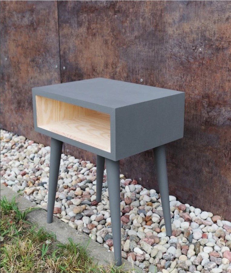 Side table NORD01 grey painted