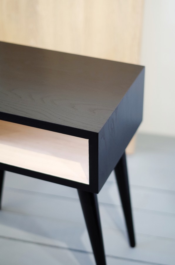 Side table NORD01 black painted