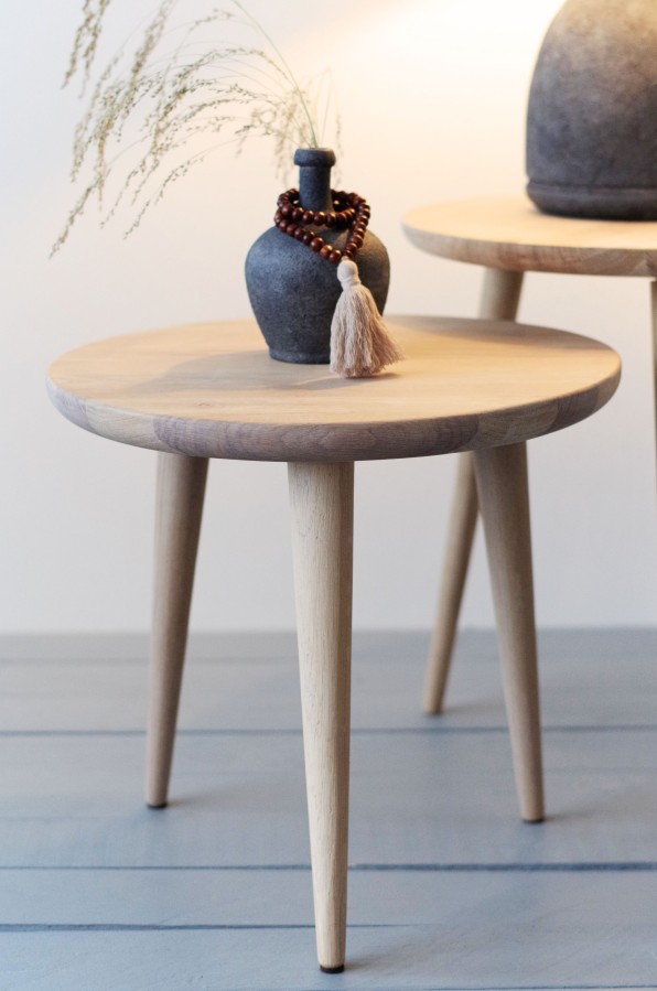 Small solid oak side table