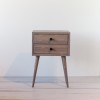 Grey oiled two drawers nightstand NO-04-EG