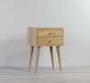 Oak 2 drawers white oiled nightstand NO-04-EH